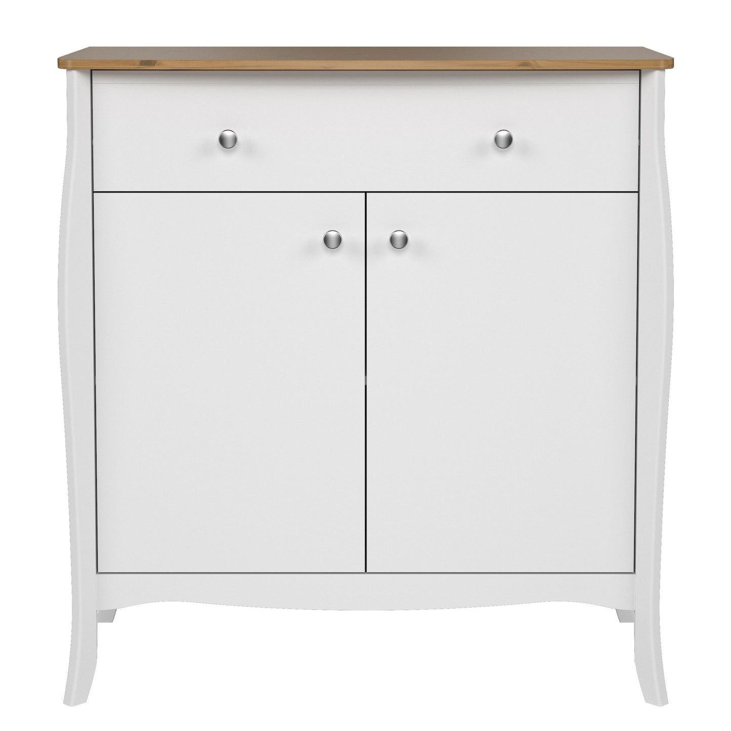 Furniture To Go Baroque Sideboard 2 Doors 1 Drawer in Pure White Iced Coffee Lacquer