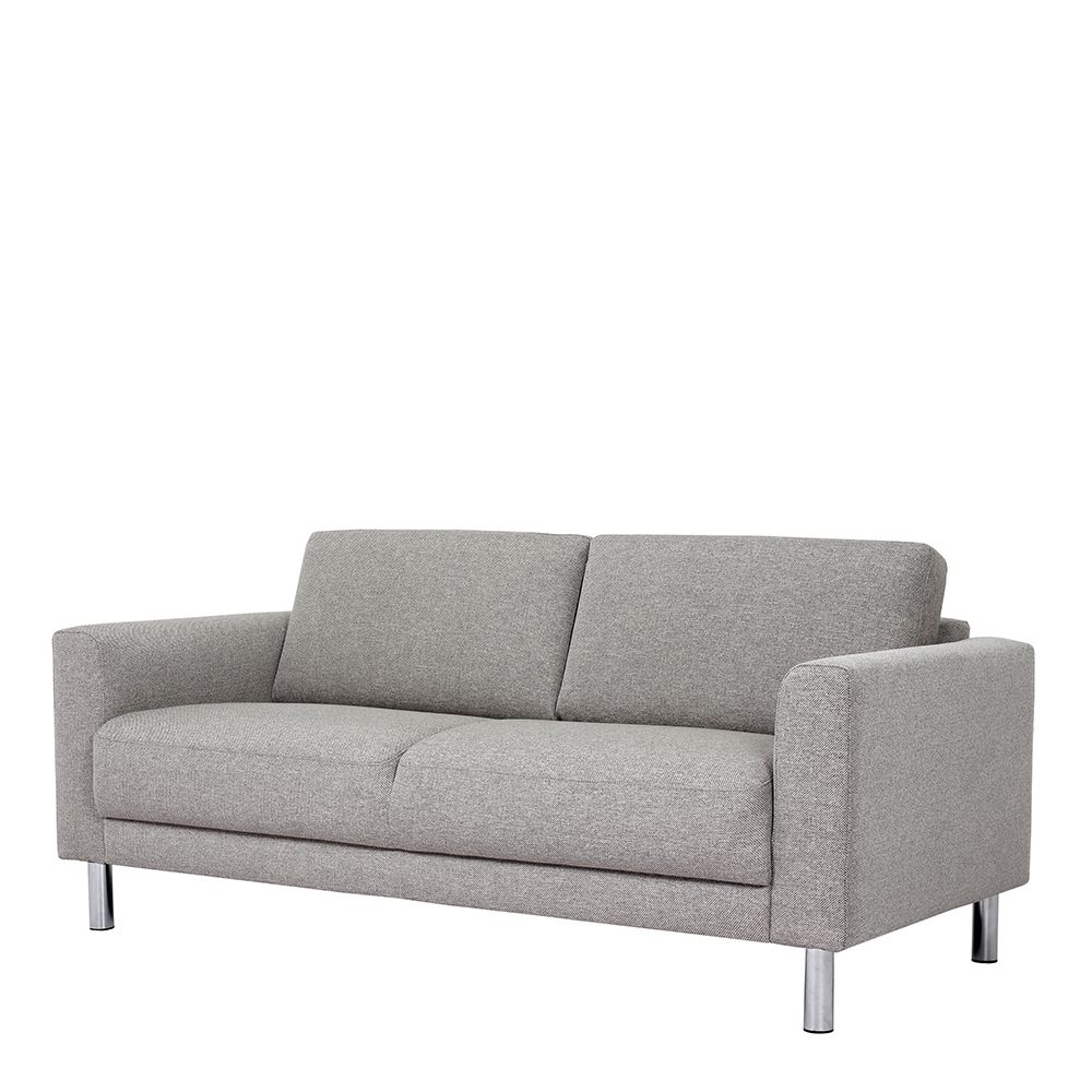 Furniture To Go Cleveland 2-Seater Sofa with Chrome Feet in Nova Light Grey
