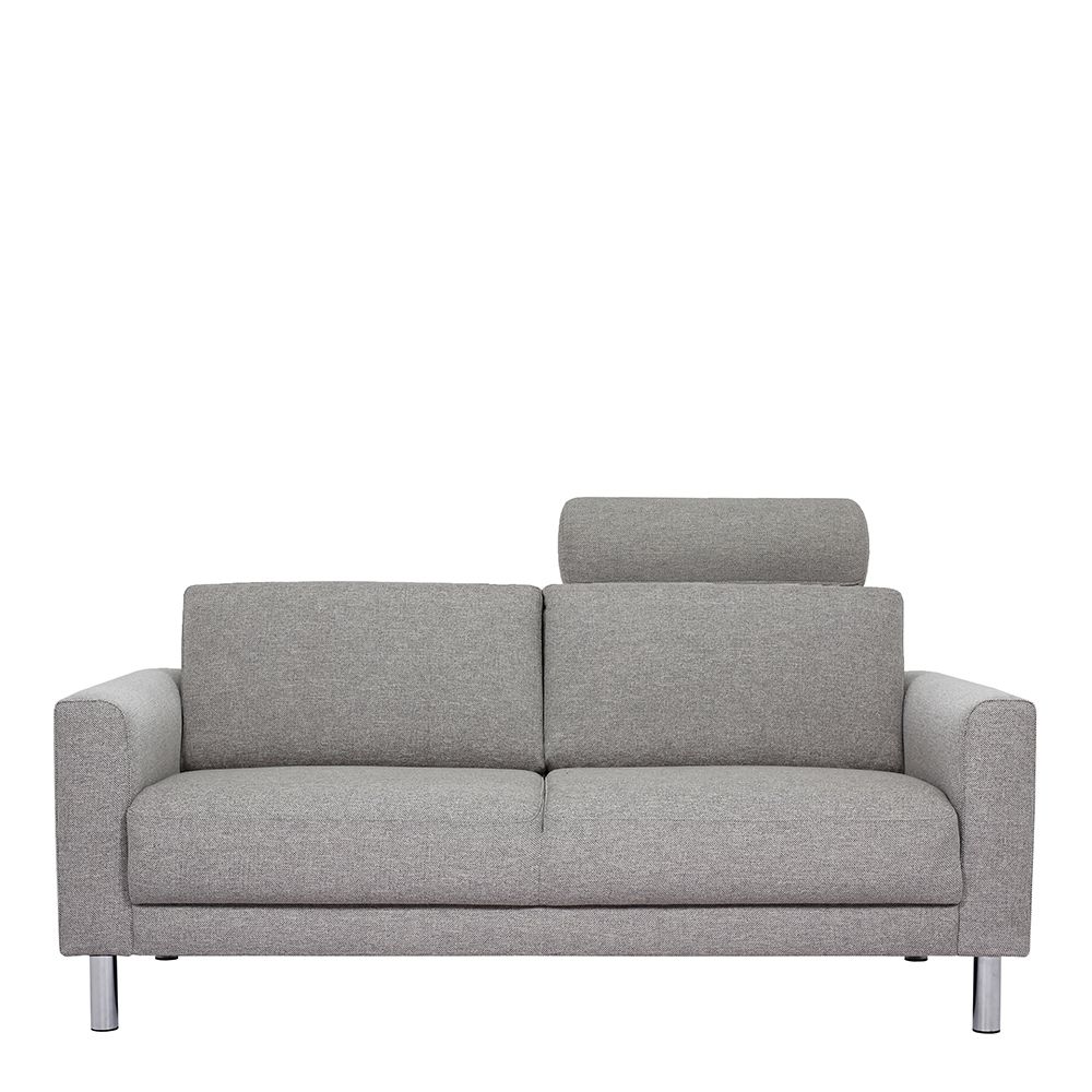 Furniture To Go Cleveland 2-Seater Sofa with Chrome Feet in Nova Light Grey