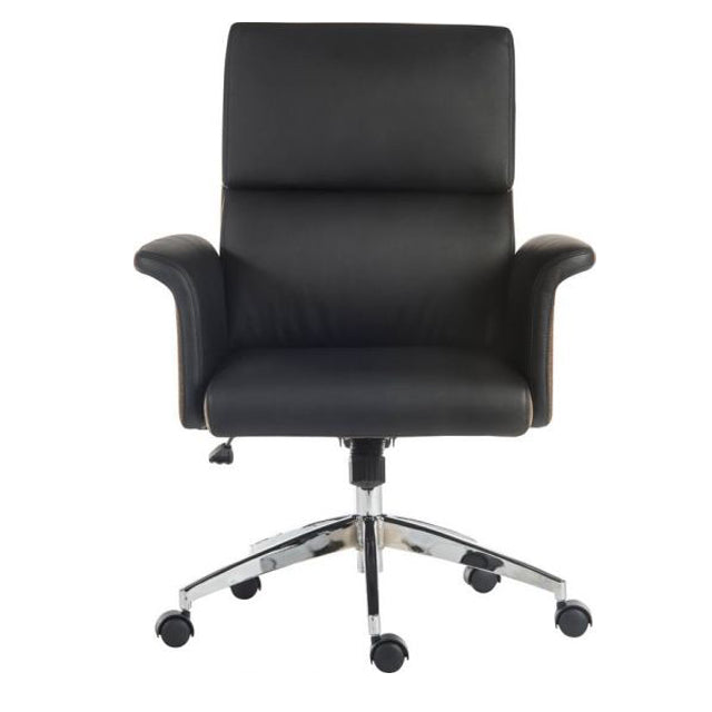 Teknik Office Elegance Medium Backed Leather Executive Chair with Gull Wing Arms