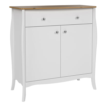 Furniture To Go Baroque Sideboard 2 Doors 1 Drawer in Pure White Iced Coffee Lacquer