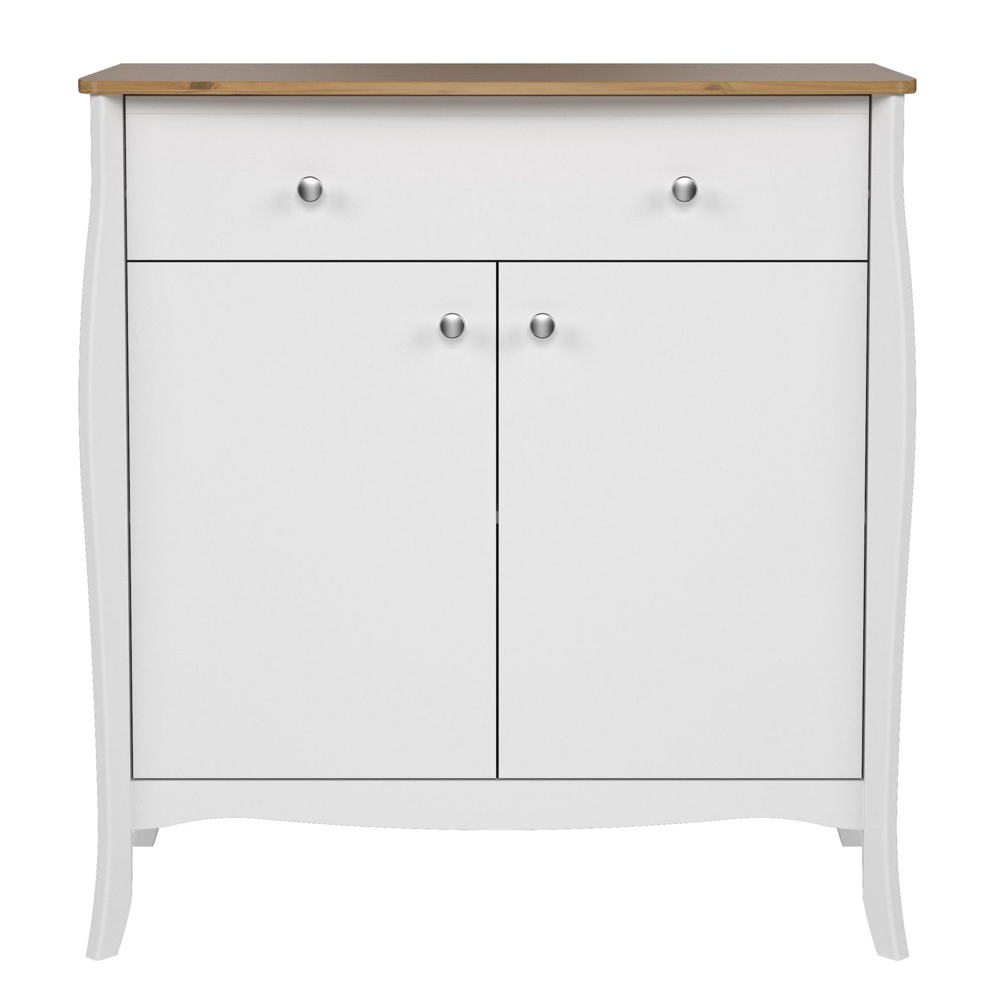 Furniture To Go Baroque Sideboard 2 Doors 1 Drawer in Pure White Iced Coffee Lacquer