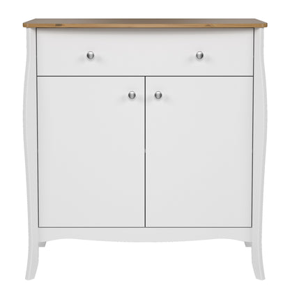 Furniture To Go Baroque Sideboard 2 Doors 1 Drawer in Pure White Iced Coffee Lacquer