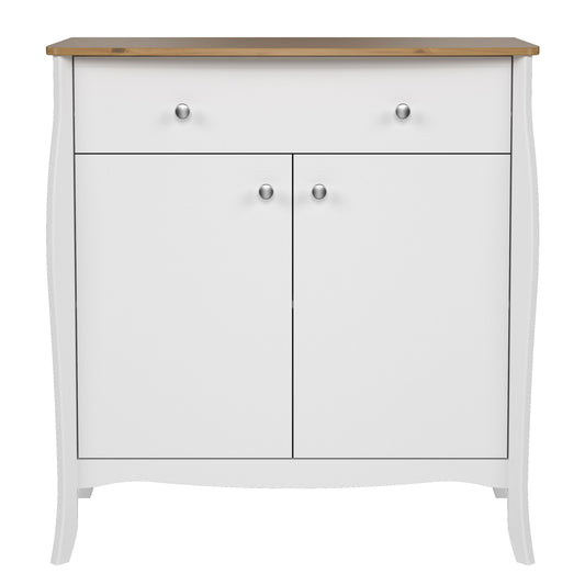 Furniture To Go Baroque Sideboard 2 Doors 1 Drawer in Pure White Iced Coffee Lacquer