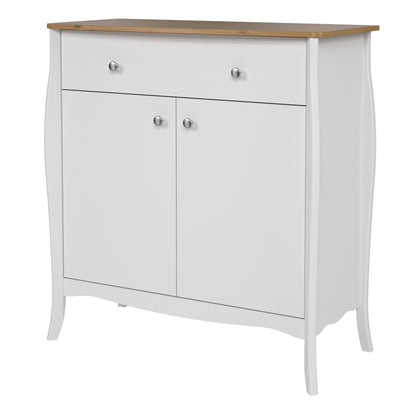 Furniture To Go Baroque Sideboard 2 Doors 1 Drawer in Pure White Iced Coffee Lacquer