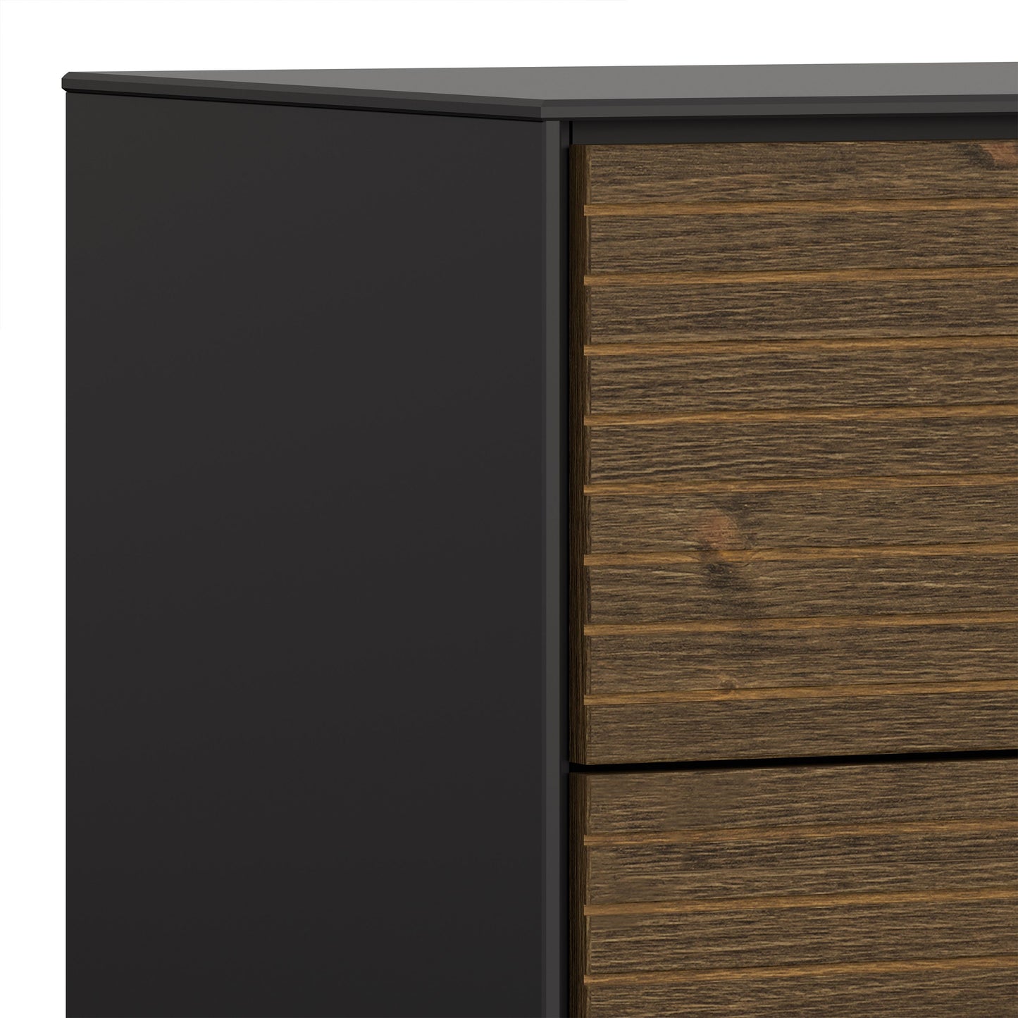 Furniture To Go Bohol Soma Sideboard 2 Doors 3 Drawers in Granulated Black Brushed Espresso