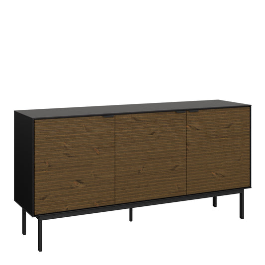 Furniture To Bohol Soma Sideboard 3 Doors in Granulated Black Brushed Espresso