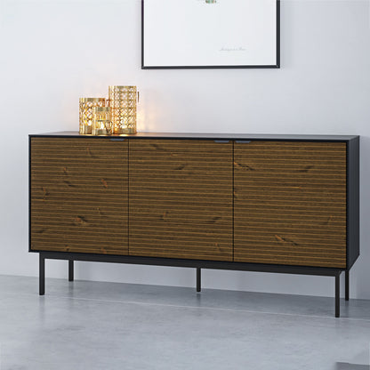 Furniture To Bohol Soma Sideboard 3 Doors in Granulated Black Brushed Espresso