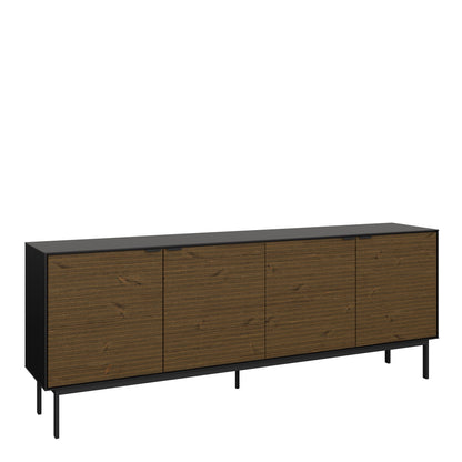 Furniture To Go Bohol Soma Sideboard 4 Doors in Granulated Black Brushed Espresso