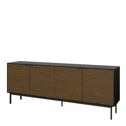 Furniture To Go Bohol Soma Sideboard 4 Doors in Granulated Black Brushed Espresso