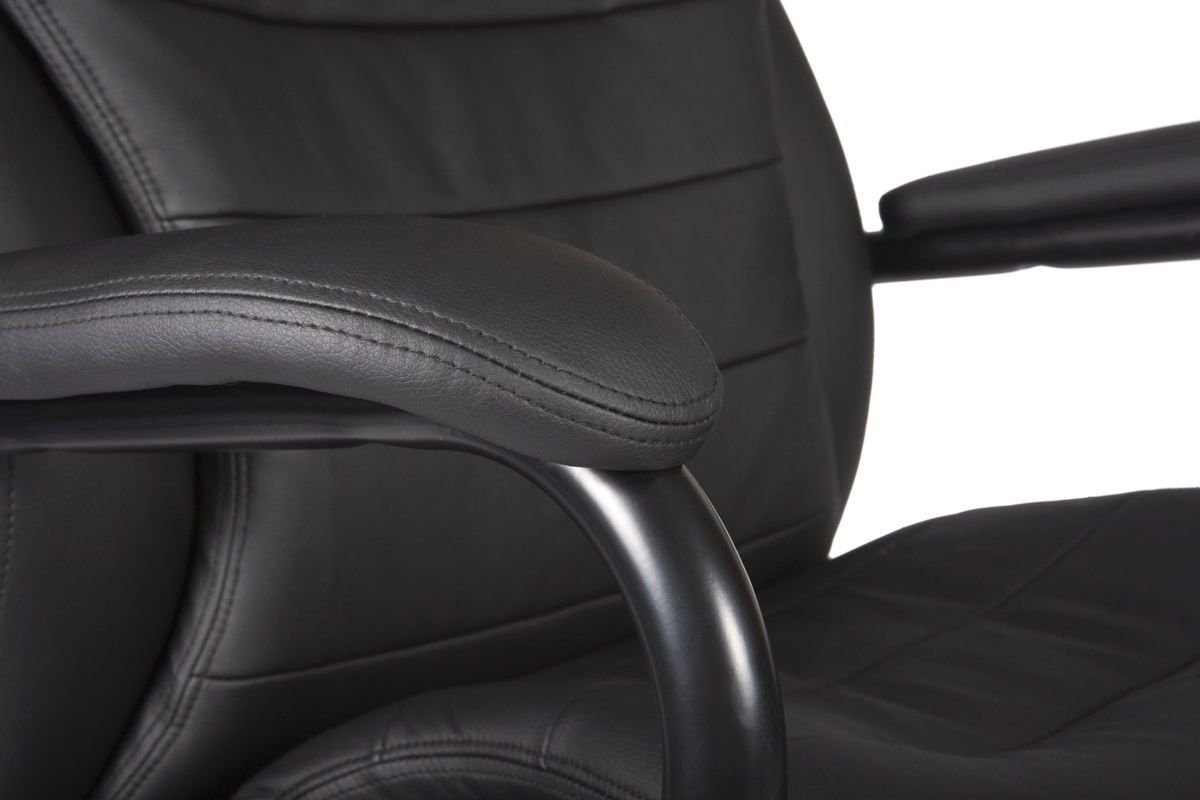 Teknik Office Goliath Heavy Duty Black Leather Faced Executive Office Chair with matching padded armrests