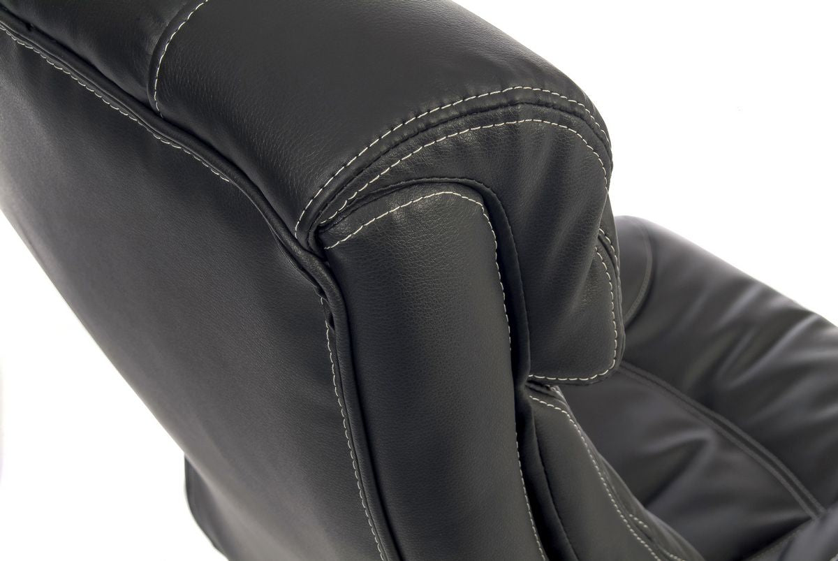 Teknik Office Siesta Black Leather Luxury Executive Chair with Padded Armrests