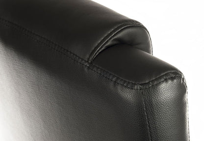 Teknik Office Leader Executive Bonded Leather faced chair in Black with a nylon base and matching armrests