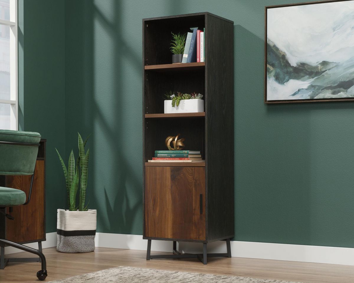 Teknik Office Canyon Lane 3 Shelf Bookcase With Door in Brew Oak Finish