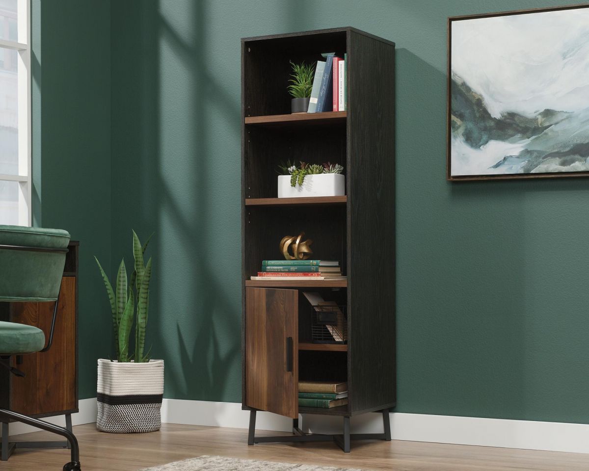 Teknik Office Canyon Lane 3 Shelf Bookcase With Door in Brew Oak Finish