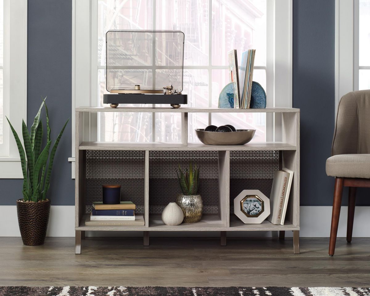 Teknik Office City Centre Tv Stand in Oak Finish with Shelving Storage