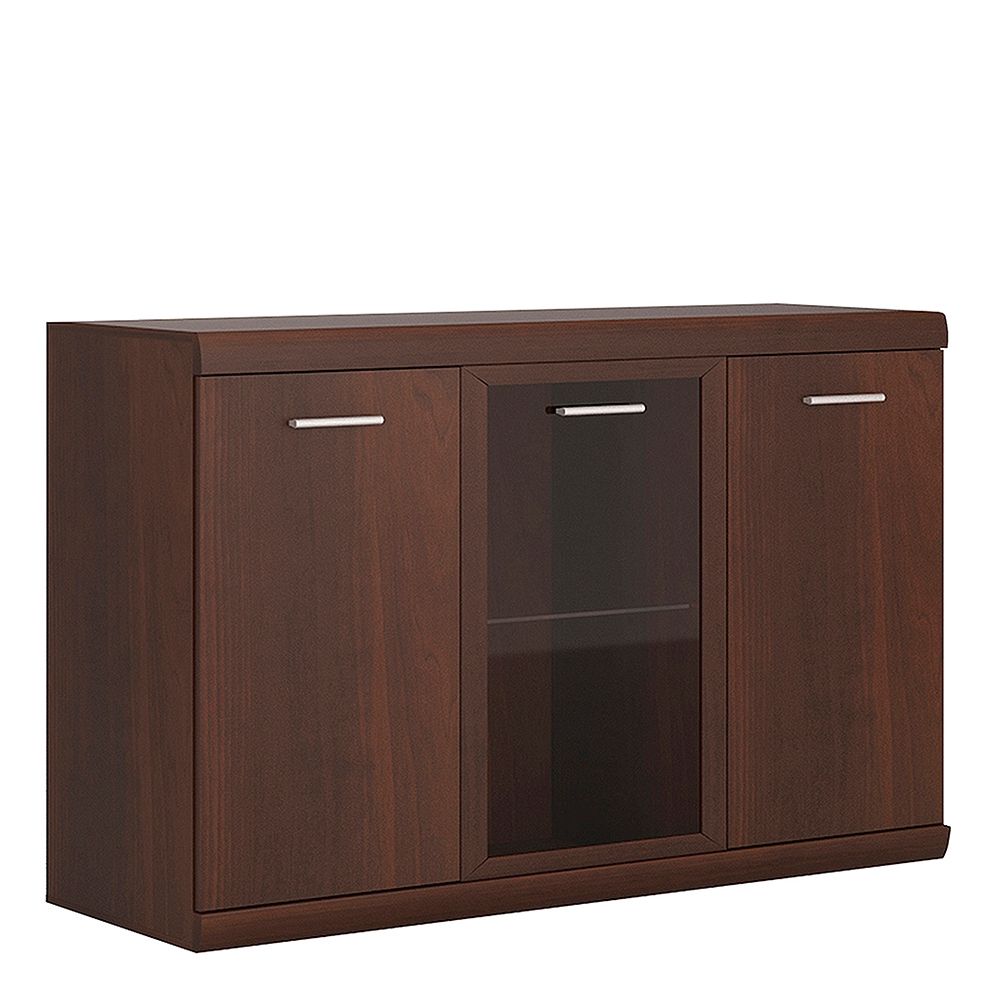 Furniture To Go Imperial 3 Door Glazed Sideboard in Dark Mahogany Melamine