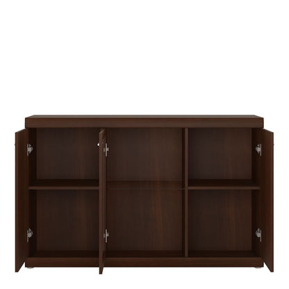 Furniture To Go Imperial 3 Door Glazed Sideboard in Dark Mahogany Melamine