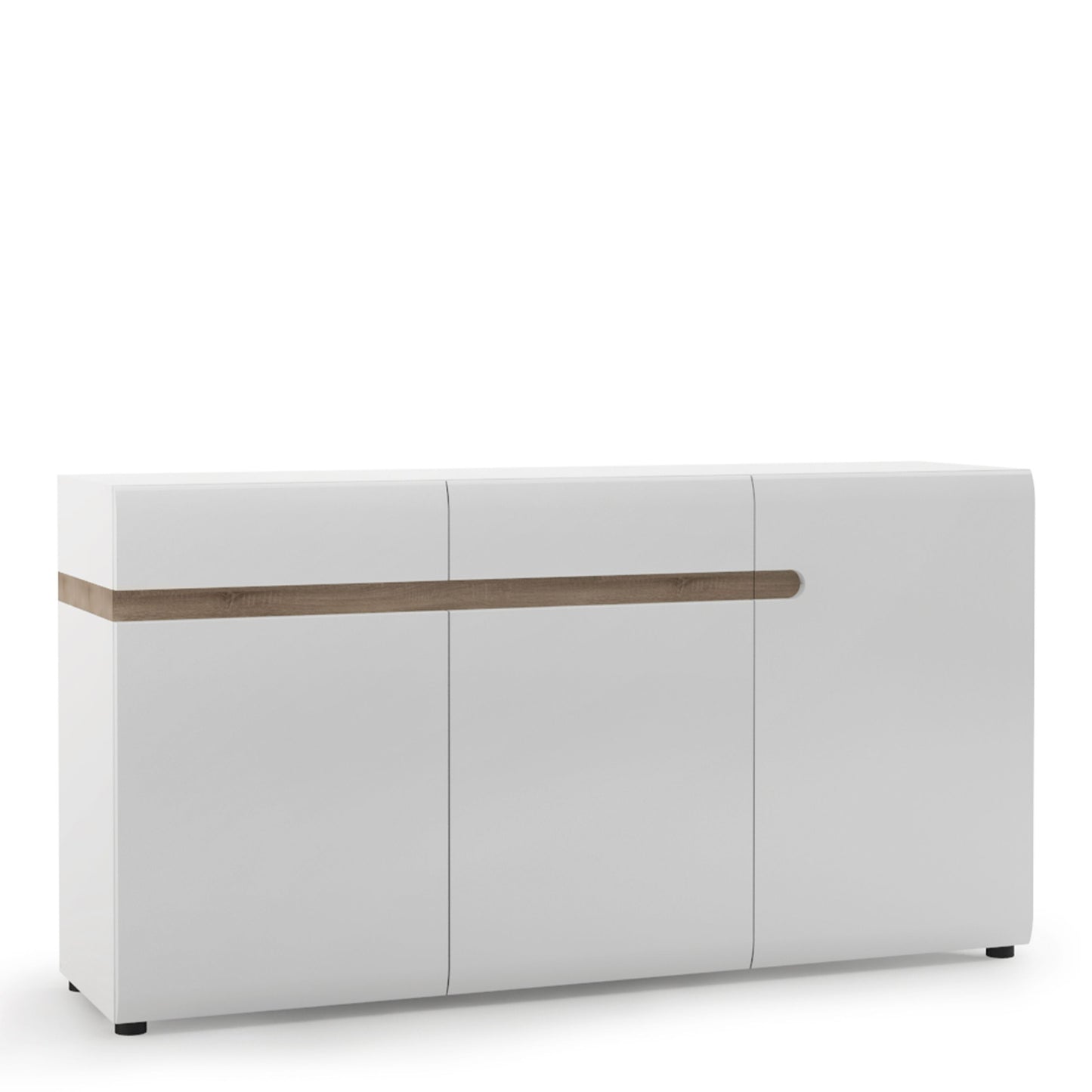 Furniture To Go Chelsea Living 2 Drawer 3 Door Sideboard in White with a Truffle Oak Trim