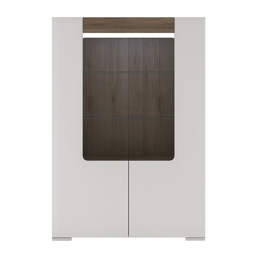 Furniture To Go Toronto Low Glazed 2 Door Display Cabinet with Internal Shelves (inc. Plexi Lighting)