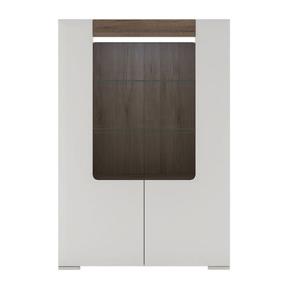 Furniture To Go Toronto Low Glazed 2 Door Display Cabinet with Internal Shelves (inc. Plexi Lighting)