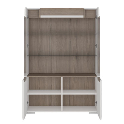 Furniture To Go Toronto Low Glazed 2 Door Display Cabinet with Internal Shelves (inc. Plexi Lighting)