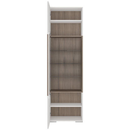 Furniture To Go Toronto Tall Narrow Glazed Display Cabinet with Internal Shelves (inc. Plexi Lighting)