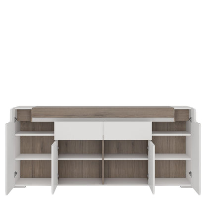 Furniture To Go Toronto Wide 4 Door 2 Drawer Sideboard (inc. Plexi Lighting)
