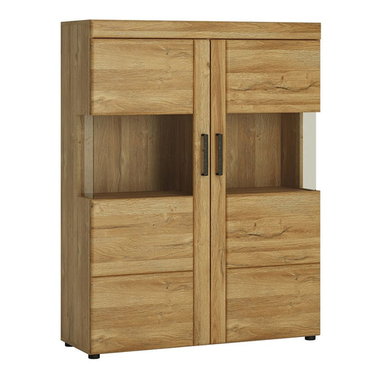 Furniture To Go Cortina Low Wide 2 Door Display Cabinet in Grandson Oak