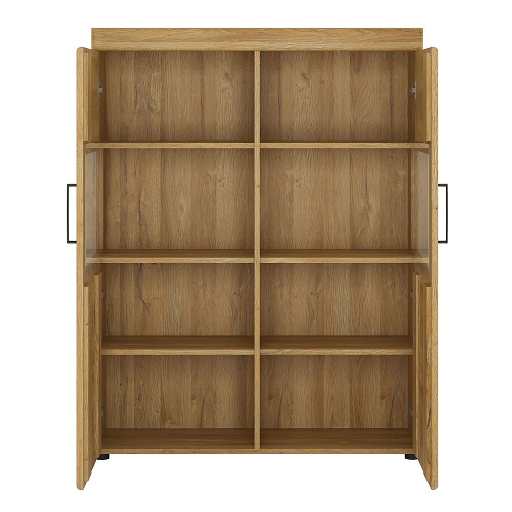 Furniture To Go Cortina Low Wide 2 Door Display Cabinet in Grandson Oak