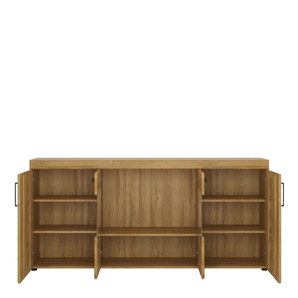 Furniture To Go Cortina 4 Door Wide Glazed Sideboard in Grandson Oak
