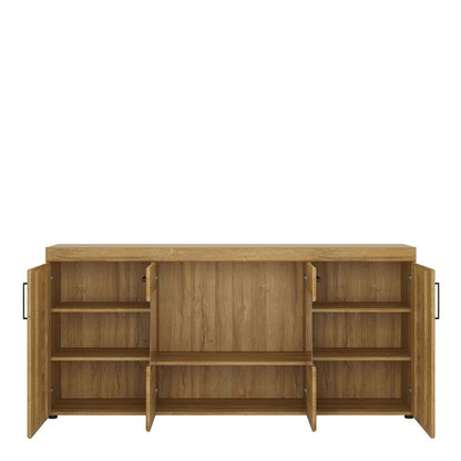 Furniture To Go Cortina 4 Door Wide Glazed Sideboard in Grandson Oak