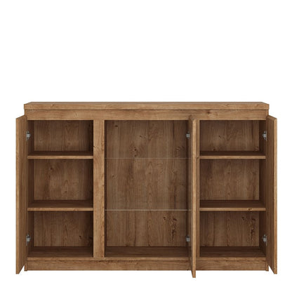 Furniture To Go Fribo 3 Door Sideboard (Glazed Centre) in Oak