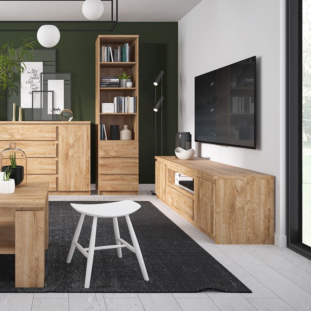 Furniture To Go Fribo 3 Door Sideboard (Glazed Centre) in Oak