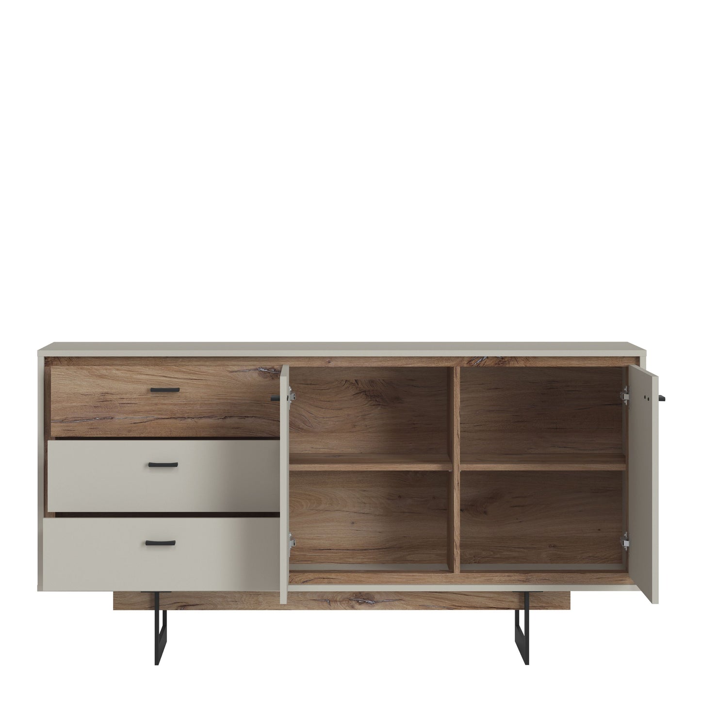 Furniture To Go Rivero 2 Door 3 Drawer Sideboard in Grey and Oak