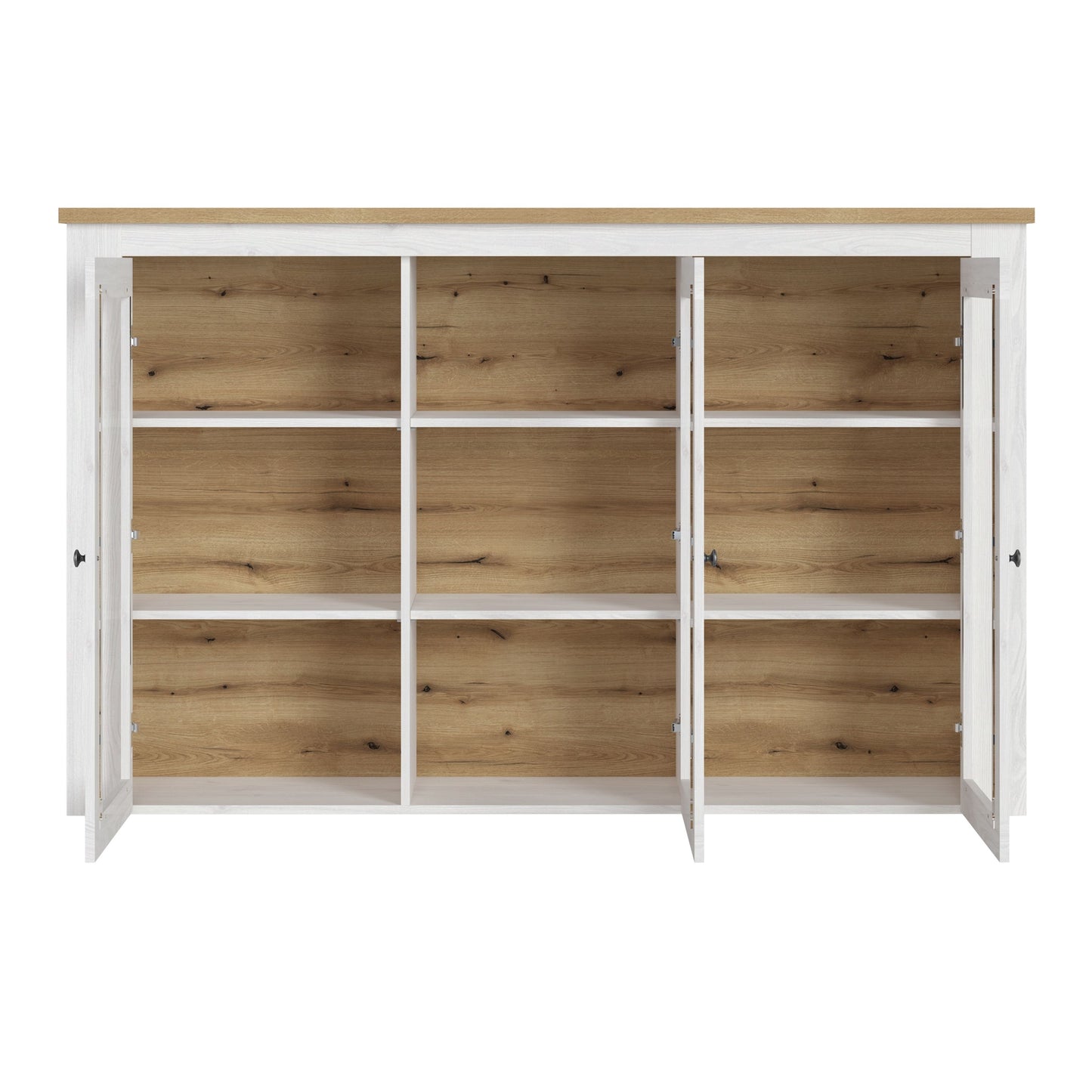 Furniture To Go Bohol Celesto 3 Door Display Top Unit in White and Oak