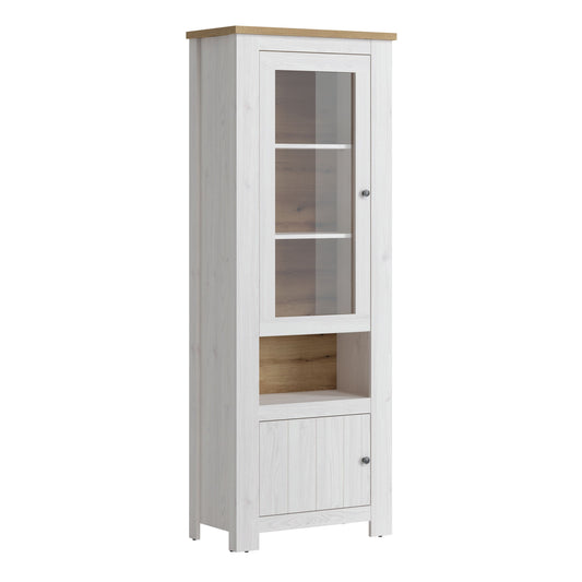 Furniture To Go Celesto 2 Door Display Cabinet in White and Oak