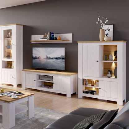 Furniture To Go Celesto 2 Door Cabinet in White and Oak