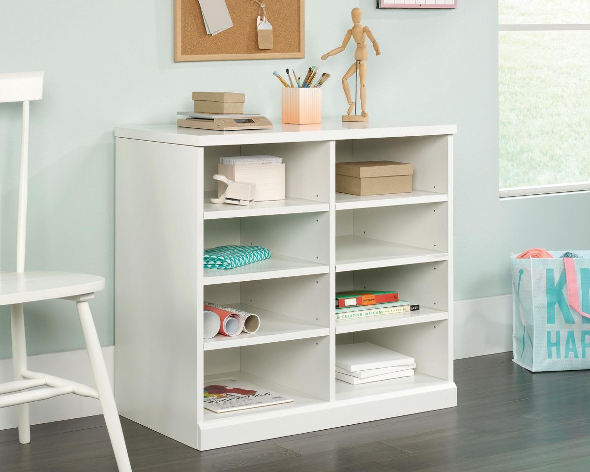 Teknik Office Craft Open Storage Cabinet White with Adjustable Shelves