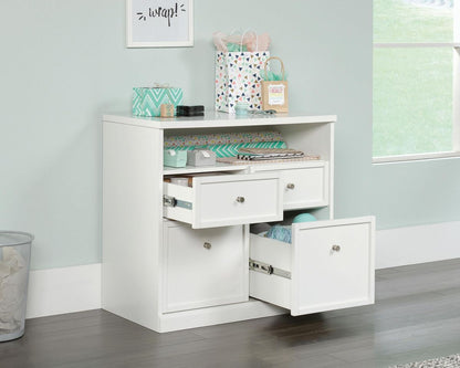 Teknik Office Craft Storage Cabinet in a White Finish with Four Easy Glide Drawers