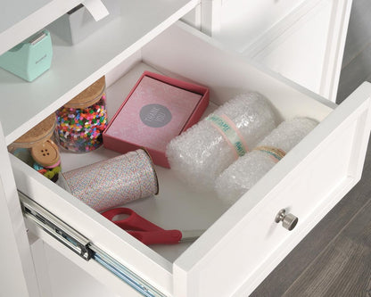 Teknik Office Craft Storage Cabinet in a White Finish with Four Easy Glide Drawers