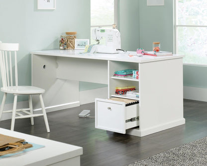 Teknik Office Craft Desk / Table in White Finish with Two Drawers