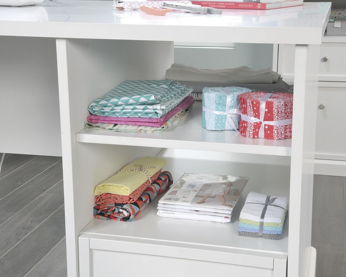 Teknik Office Craft Desk / Table in White Finish with Two Drawers