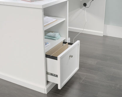 Teknik Office Craft Desk / Table in White Finish with Two Drawers