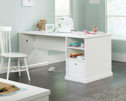 Teknik Office Craft Desk / Table in White Finish with Two Drawers