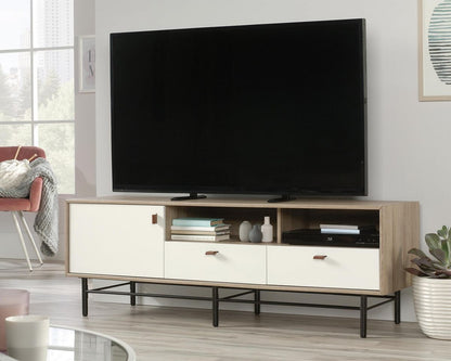 Teknik Office Avon Tv Stand or Credenza in Sky Oak Finish with White Accents