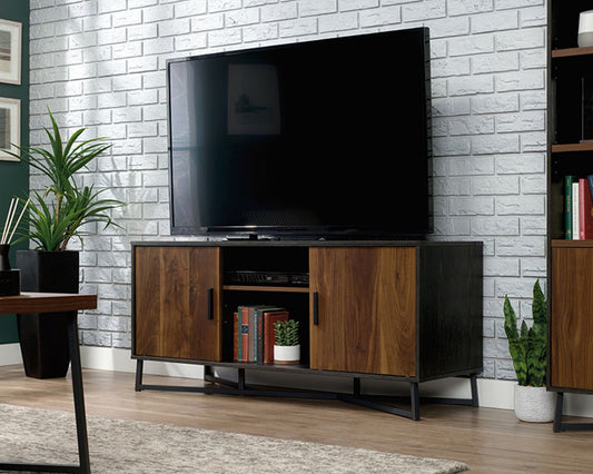 Teknik Office Canyon Lane Tv Stand with Adjustable Shelves in Brew Oak Finish