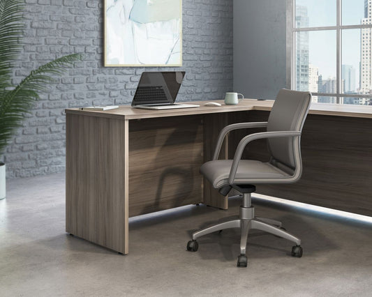 Teknik Office Affiliate Return Unit Desk in a Hudson Elm Effect Finish, 1" Thick Melamine Heat, Stain and Scratch Resistant Top