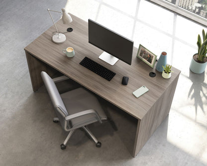 Teknik Office Affiliate 1500 X 750 Desk in Hudson Elm Effect Finish, 1" Thick Melamine Heat, Stain and Scratch Resistant