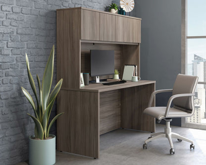 Teknik Office Affiliate 1500 Hutch Desk in Hudson Elm Effect Finish with Storage